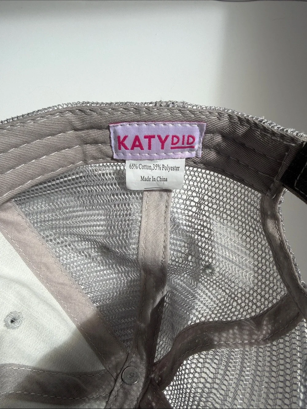 Katydid Gray Distressed Baseball Cap with Teal Boat Embroidery